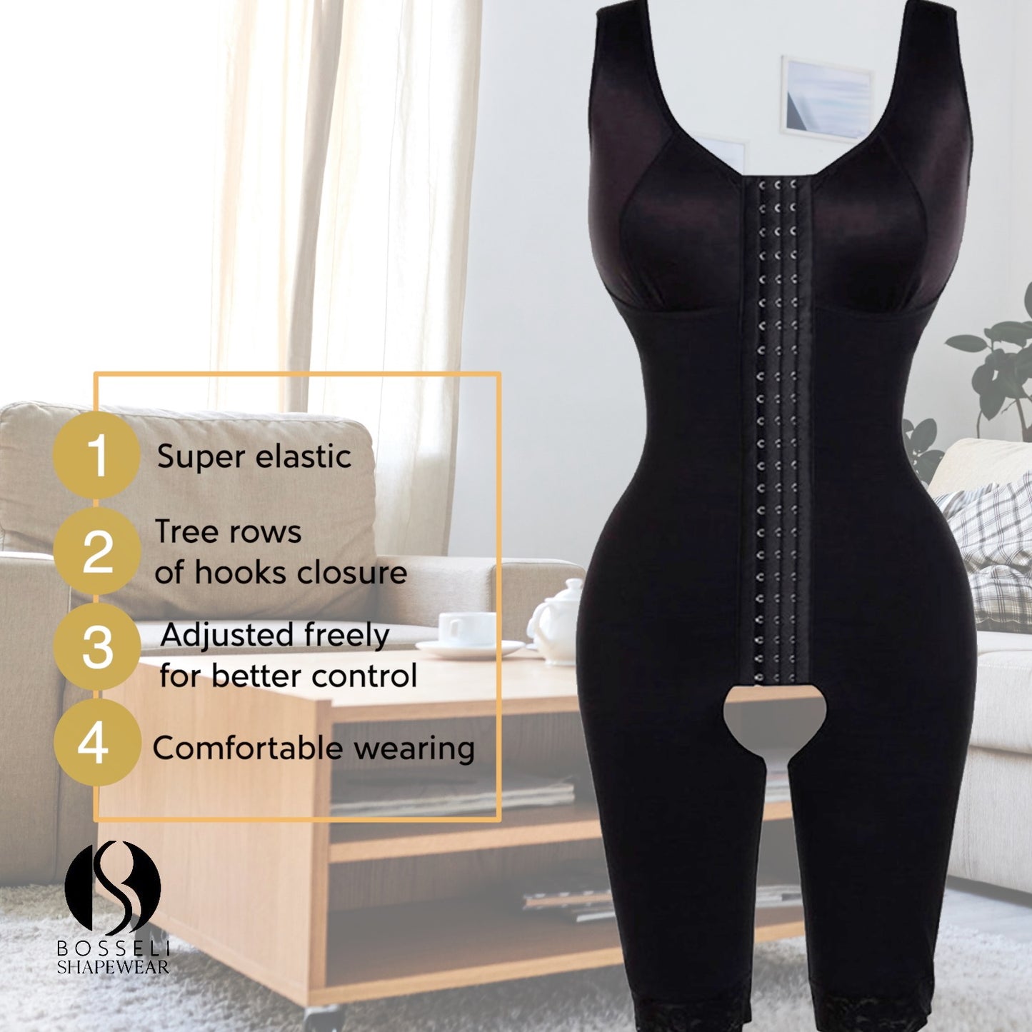 Ultimate Stretch Nude Hooks shaping girdles without crotch and without padding, available in plus size.
