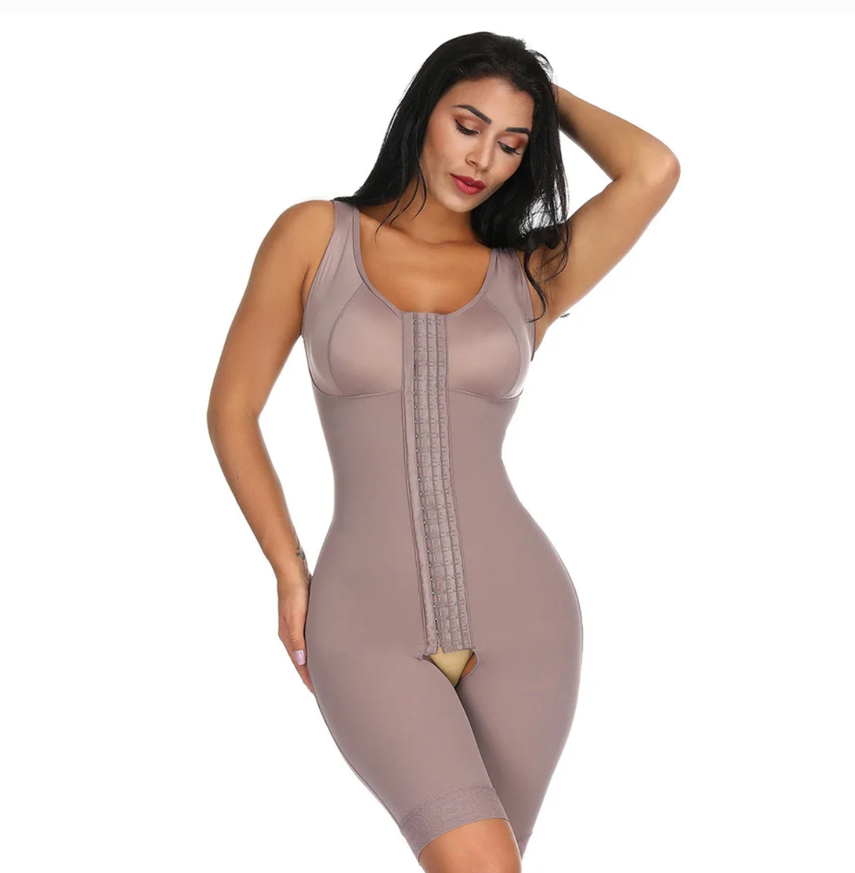 Ultimate Stretch Nude Hooks shaping girdles without crotch and without padding, available in plus size.