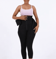 BOSSELI SHAPEWEAR  2 In 1 PU Coated Lining Single Waistband Neoprene Waist Trainer Leggings.