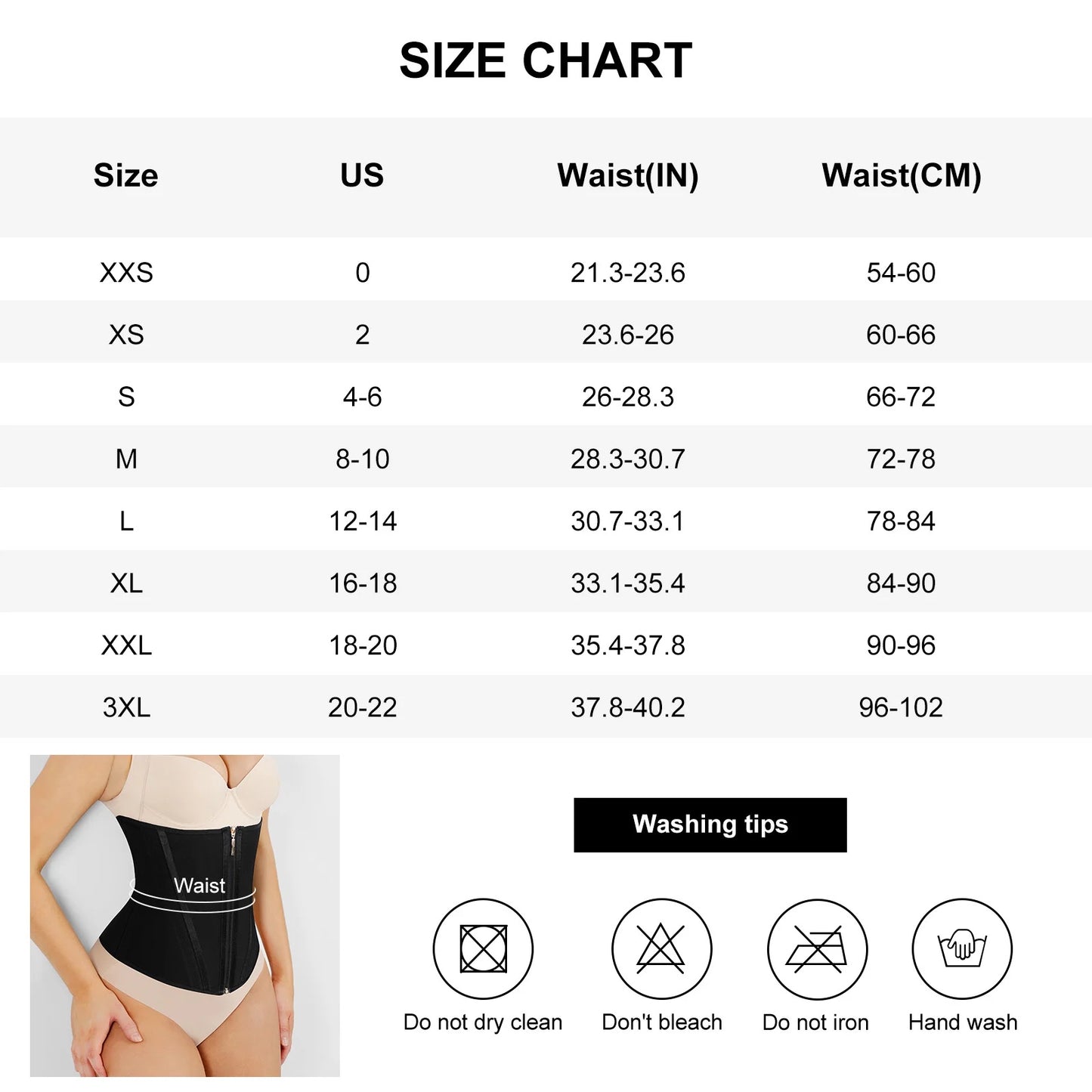 Skin and Black Hourglass Figure Shaping Waist Trainer with 15 Built-in Steel Bone.