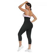 BOSSELI SHAPEWEAR  2 In 1 PU Coated Lining Single Waistband Neoprene Waist Trainer Leggings.