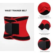 Red 3-Layer Neoprene Waist Trainer Sauna Belt Curve-Creating. (Copia)
