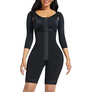 Black and Skin Butt Lifting Hooks Straps Full Bodysuit Body Shapewear