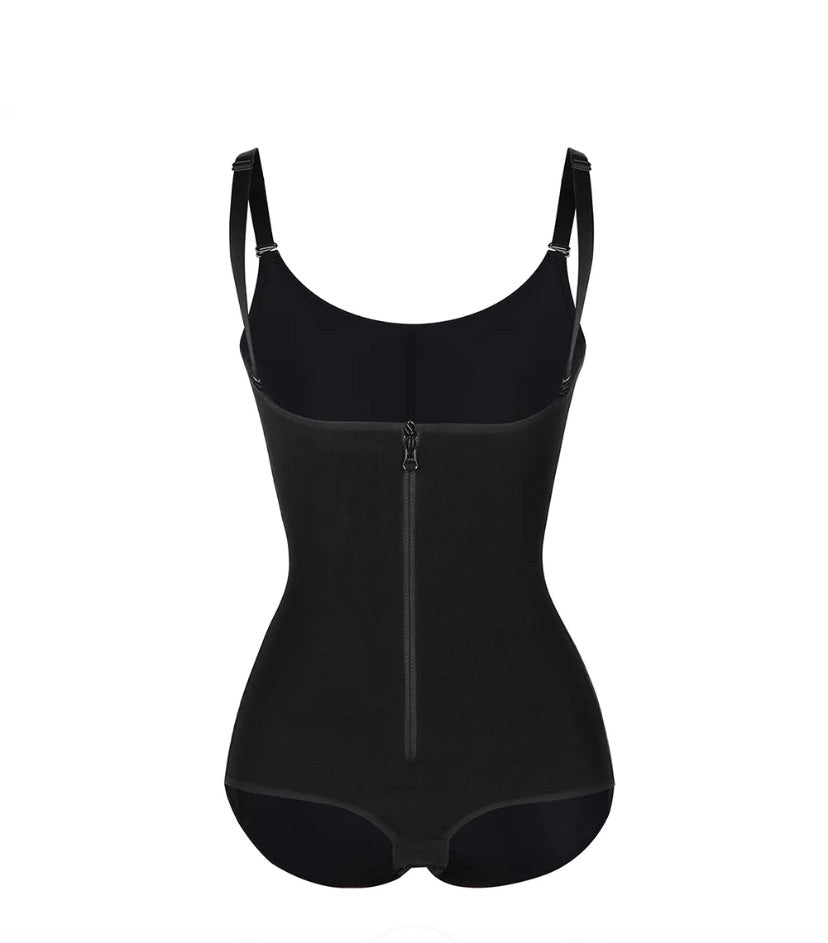 BOSSELI SHAPEWEAR Black Crotch Hooks High Waist Bodysuit Body Shaper