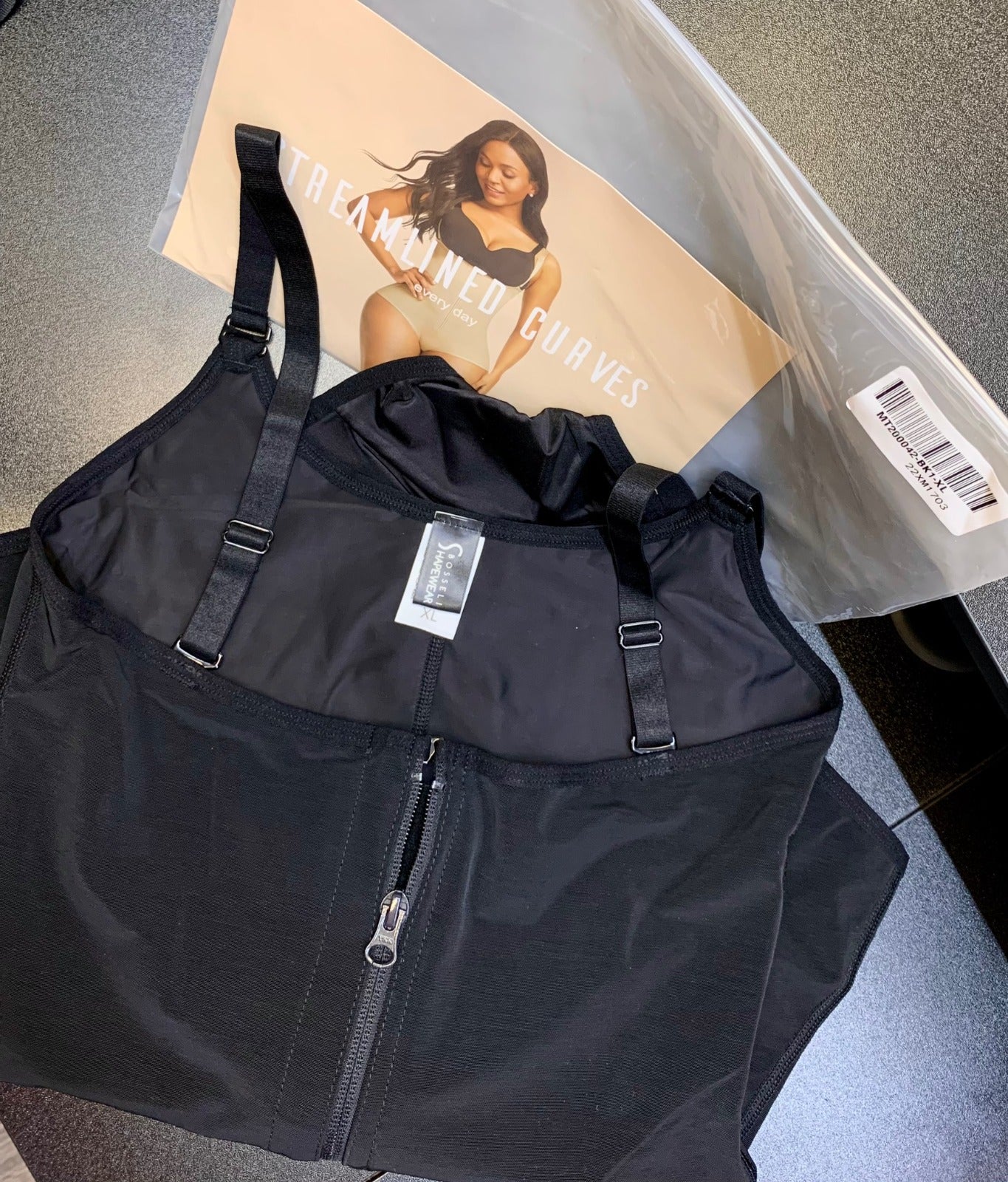 BOSSELI SHAPEWEAR Black Crotch Hooks High Waist Bodysuit Body Shaper