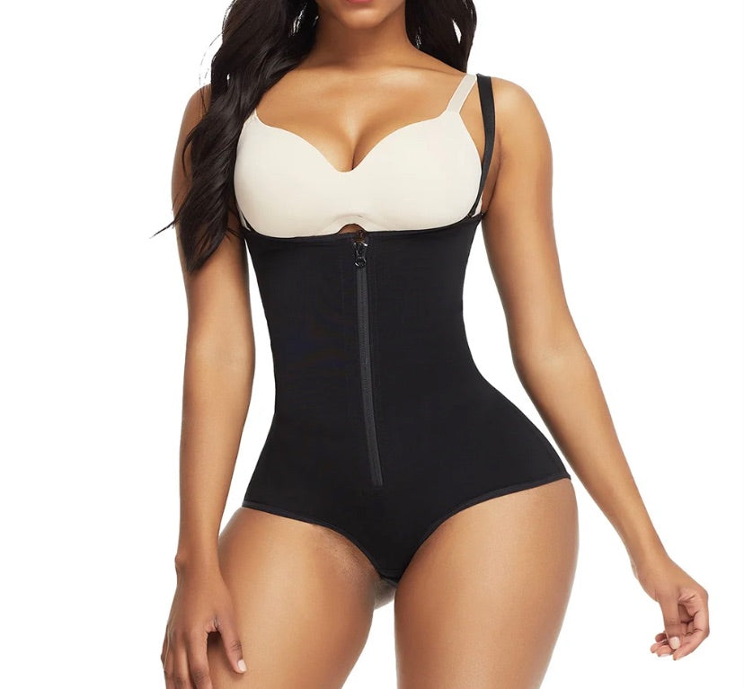 BOSSELI SHAPEWEAR Black Crotch Hooks High Waist Bodysuit Body Shaper