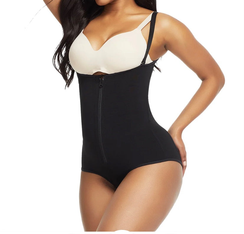 BOSSELI SHAPEWEAR Black Crotch Hooks High Waist Bodysuit Body Shaper